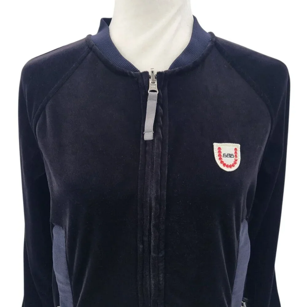 686 Womens Small Jacket Velour Black Zipper Track Track Logo - Picture 2 of 9